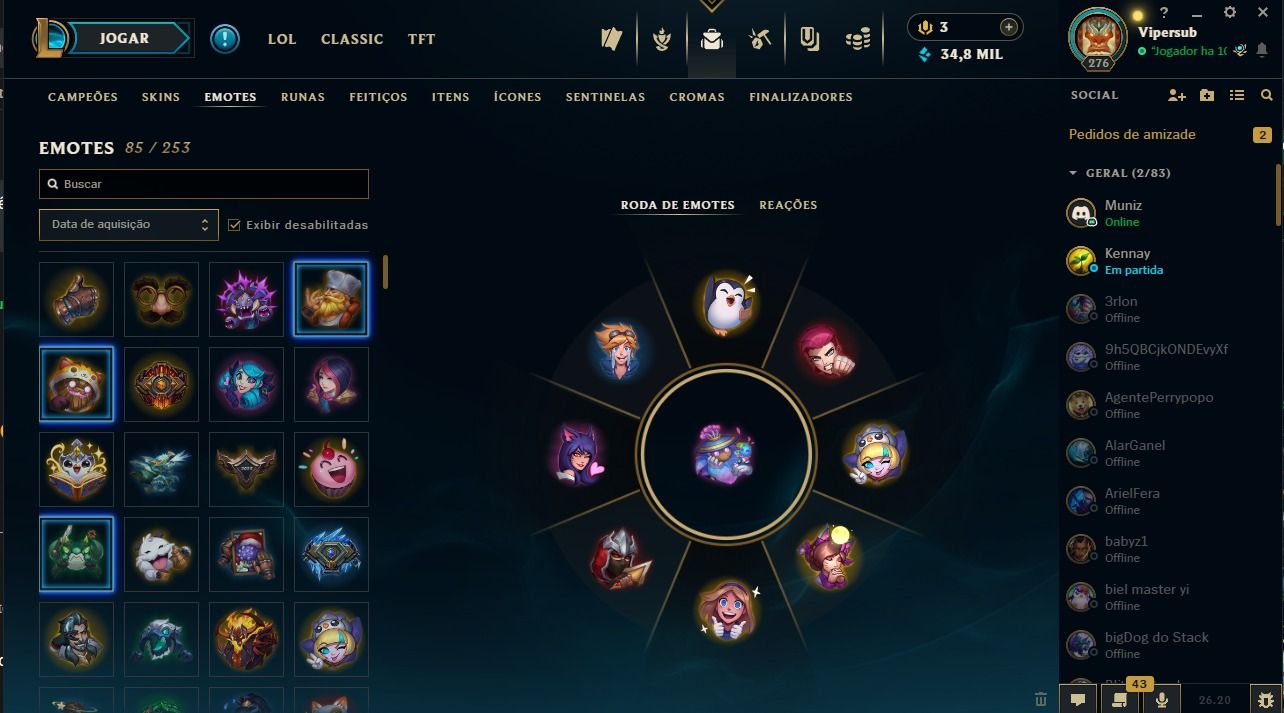 CONTA SMURFF 15 ANOS / NV 278 / 111 SKINS + EMOJIS + SENTINELAS