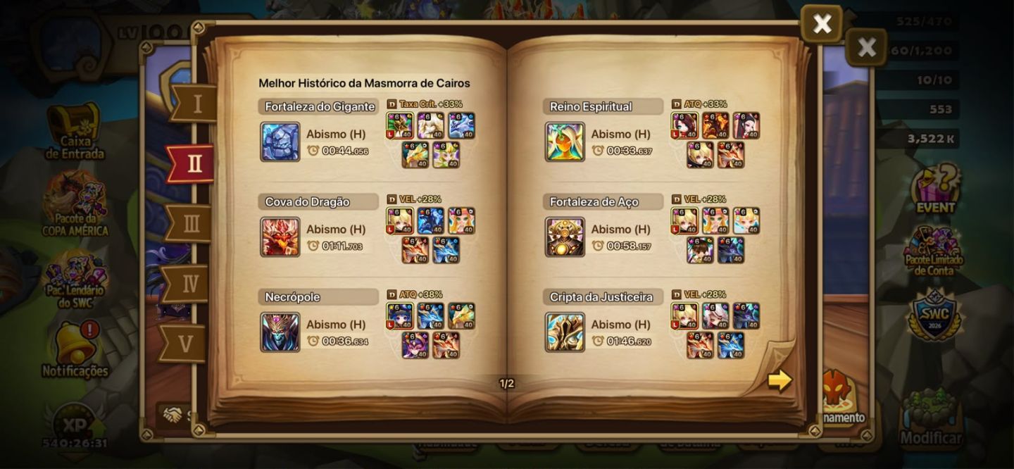 Triple LD - Summoners War- Ongyuki, Hilda e Liliana PVE feito