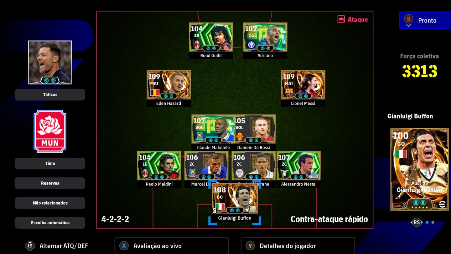 CONTA STEAM eFootball | Buffon 108, Adriano 107, Messi 109, Hazard 109 | Força