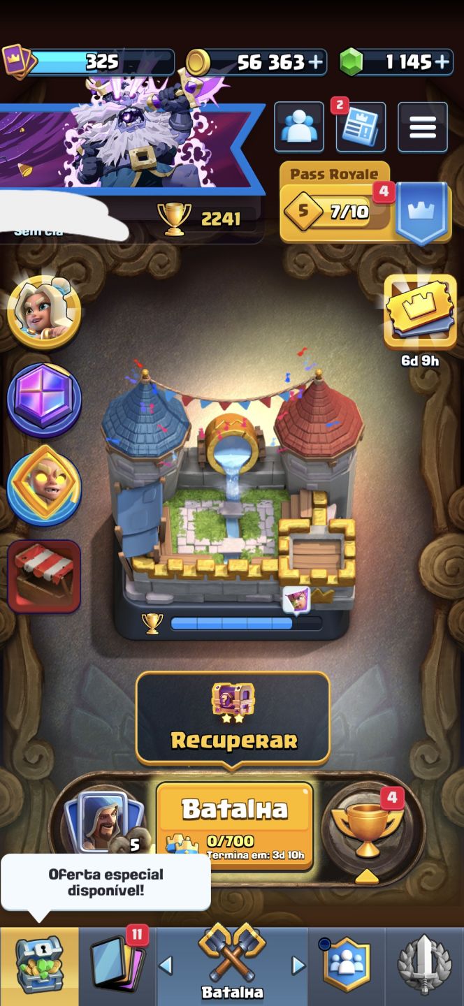 Conta Clash Royale Arena 7 com 2200 Troféus