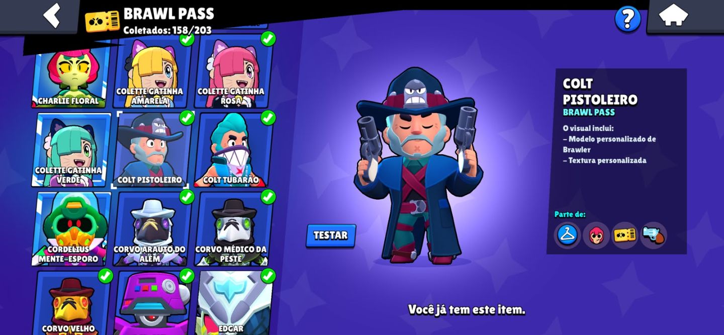 CONTA BRAWL STARS COMPLETA | 300 SKINS | TODOS OS BRAWLERS 76K TROFEUS