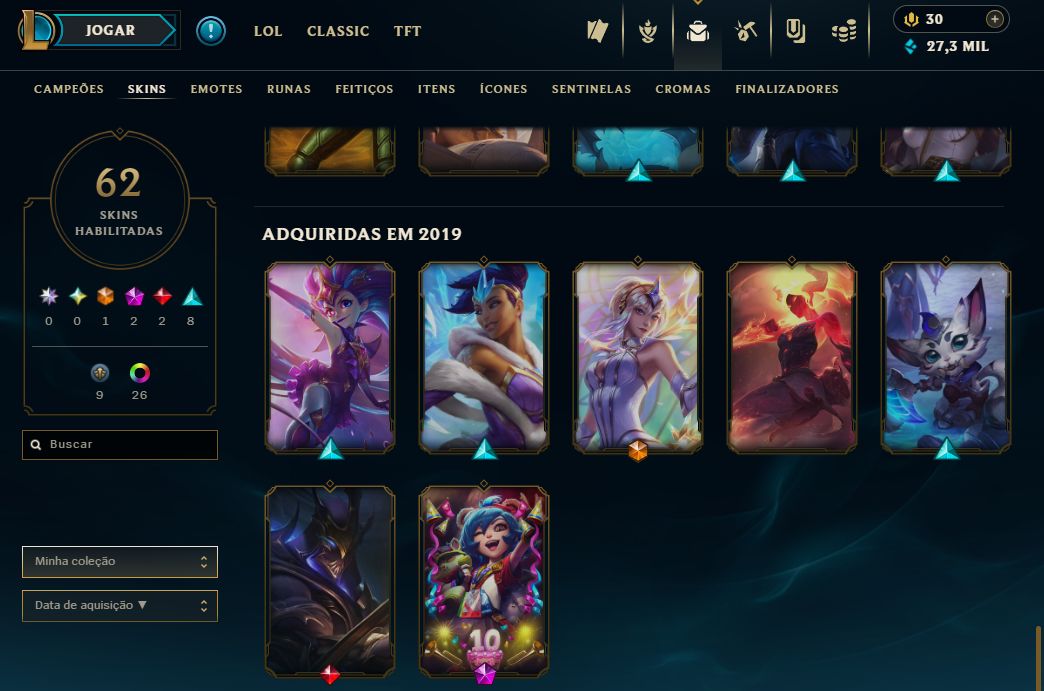 CONTA DIAMANTE 2 COM ALGUMAS SKINS E BONECOS