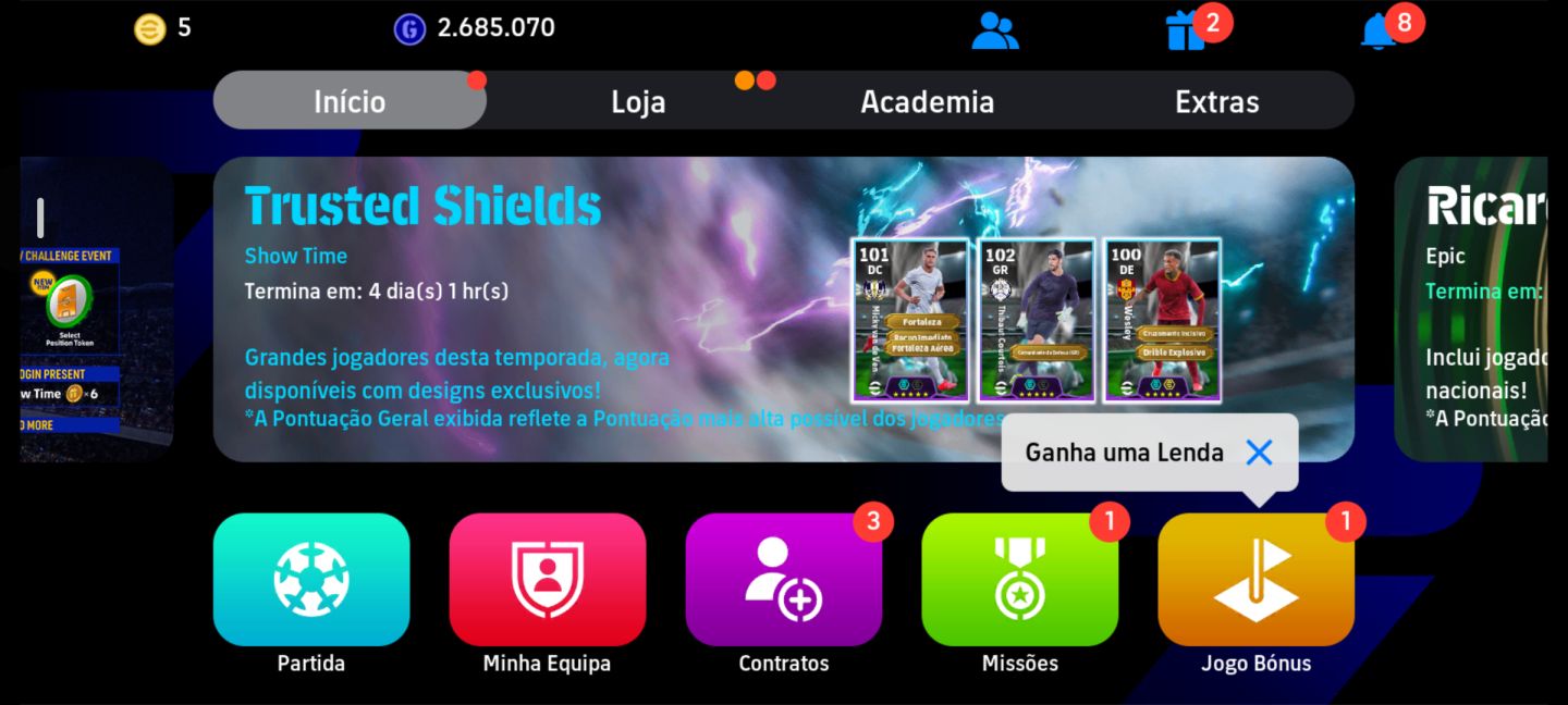 CONTA EFOOTBALL MOBILE À VENDA!