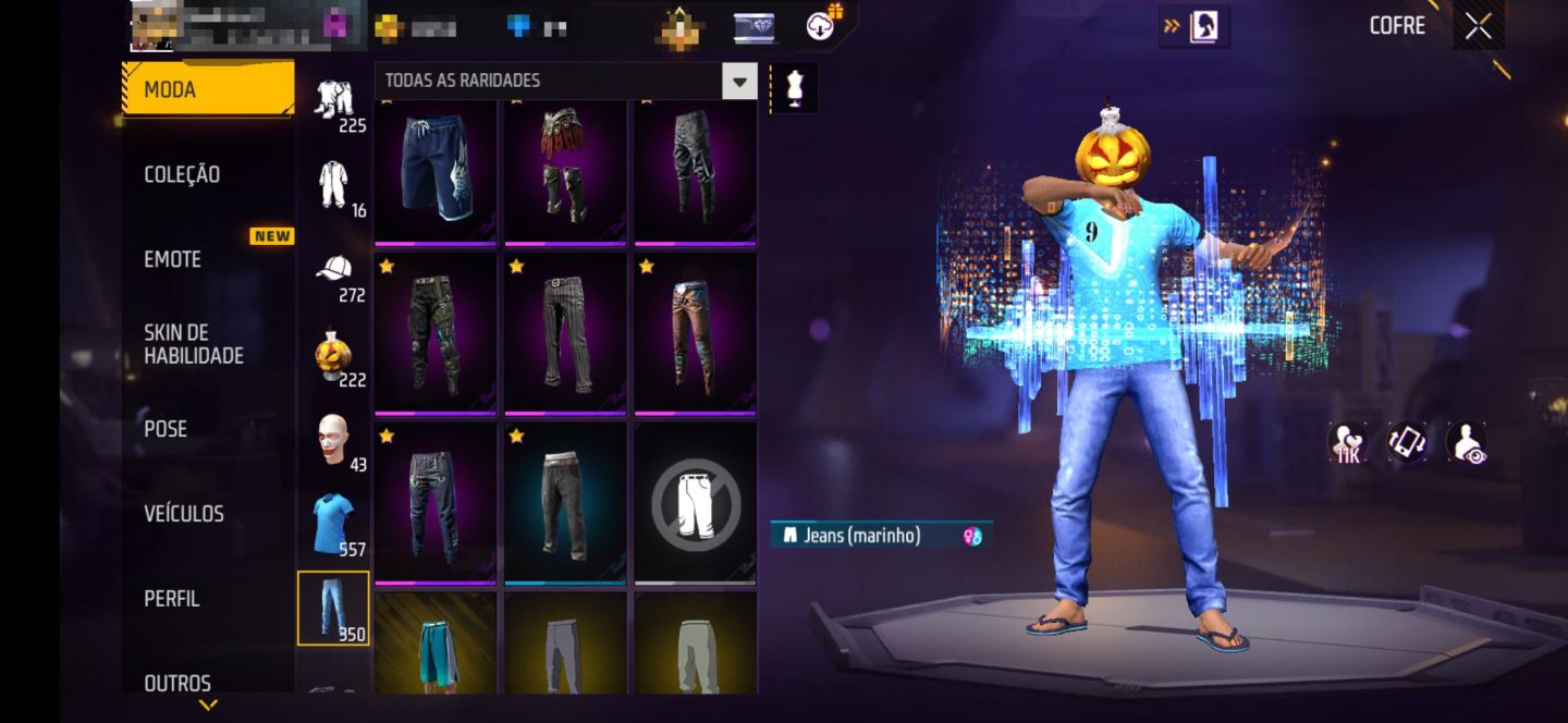 Conta level 75 com UMP Atributada e mais de 1000 roupas