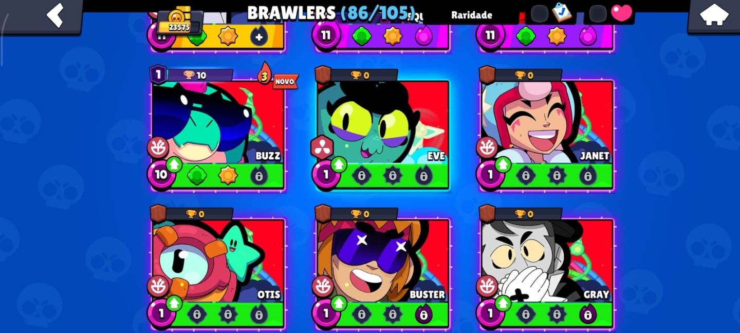 CONTA DE BRAWL STARS MUITO RARA COM 86 BRAWLERS E VARIAS SKINS