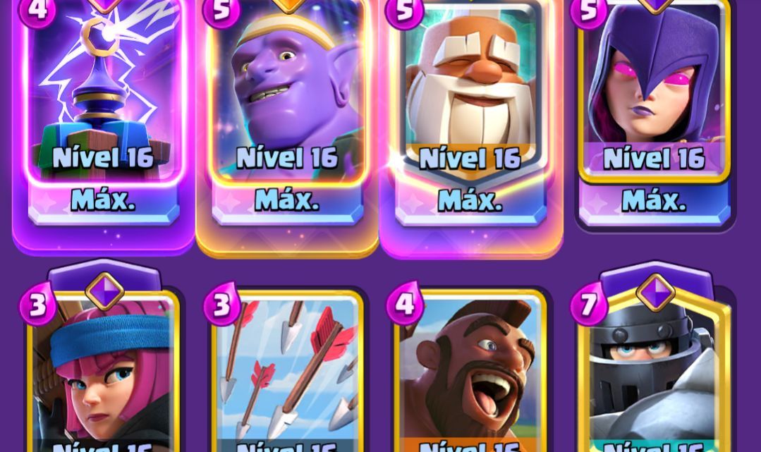 CONTA BRABA CLASH ROYALE/ 14.000 TROFÉUS/ LIGA 3/VARIAS CARTAS NO NÍVEL 16 E 15/