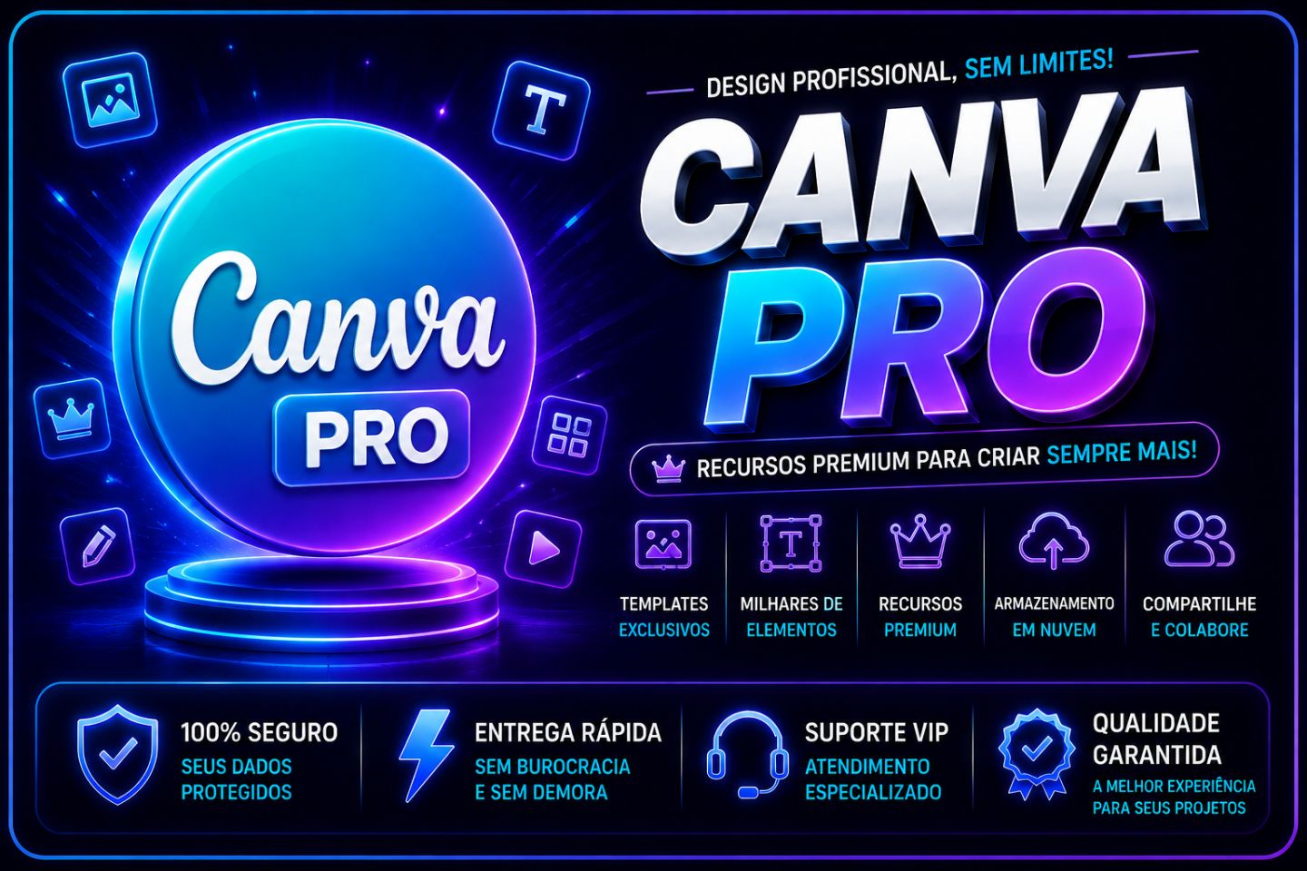 Acessos Premium: CapCut, Canva, YouTube e Mais