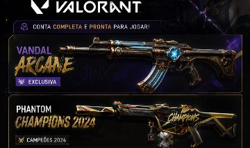 CONTA VALORANT COM SKINS RARAS ( BRINDE CONTA LOL COM SKINS RARAS ) +4000R$