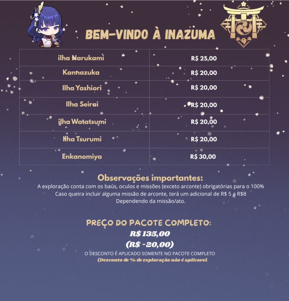 (Serviços Genshin) oculos | baús | exploração | farm