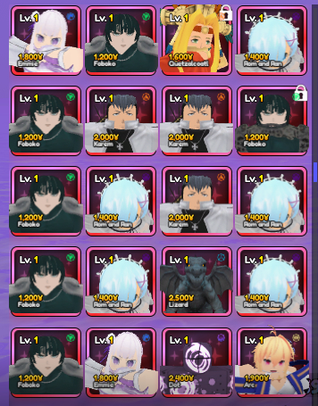 Anime Vanguards Exclusive/Vanguards Units