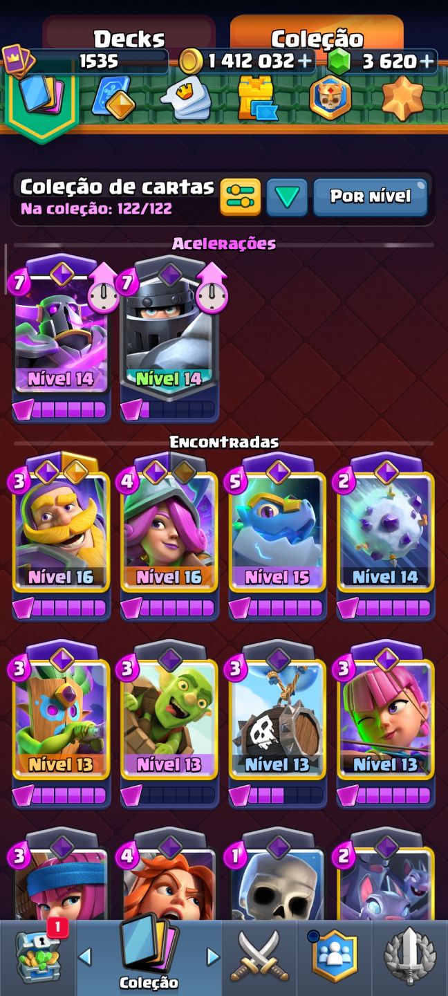 Conta Clash Royale level 1530 e 10090 troféus