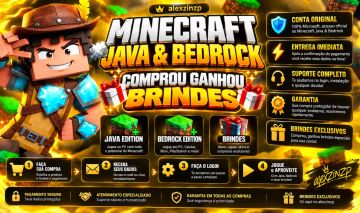 MINECRAFT JAVA & BEDROCK / COMPROU, GANHOU BRINDES!