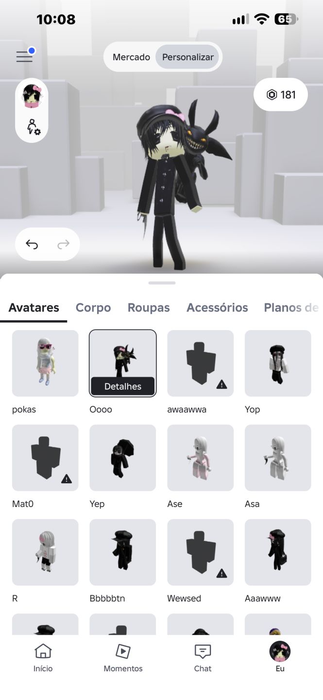 Conta Roblox com 180 robux e várias skins, a preço de banana
