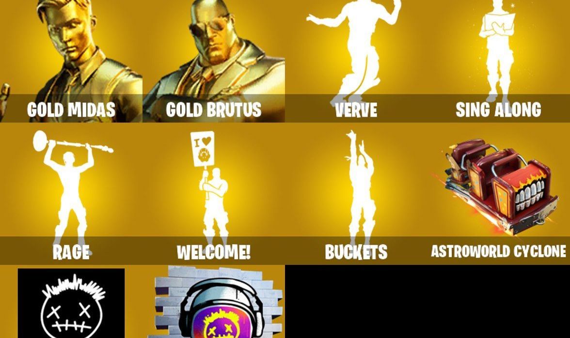 CONTA FORTNITE COM 41+ SKINS GOLD MIDAS/BRUTUS GOLD/MASK OFF/OFF/AURA/HOODIE