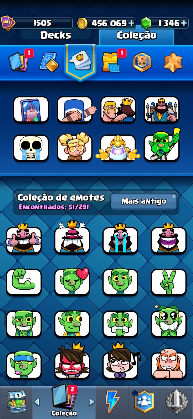 VENDE SE CONTA CLASH ROYALE 1.346 GEMAS + MUITO OURO E CARTAS RARA E MUITO MAIS