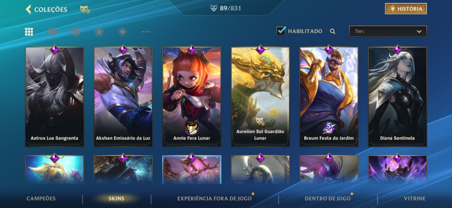 Conta de lol wild rift 2 skins mística, e 11 lendária, quase todos os bonecos
