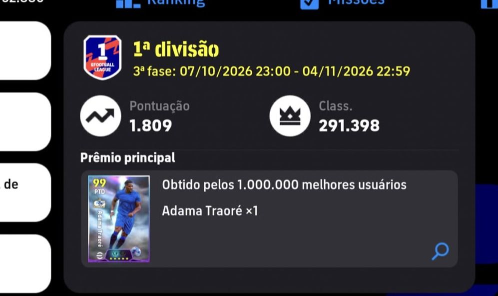 Serviço de Evolução para a 1 Divisão