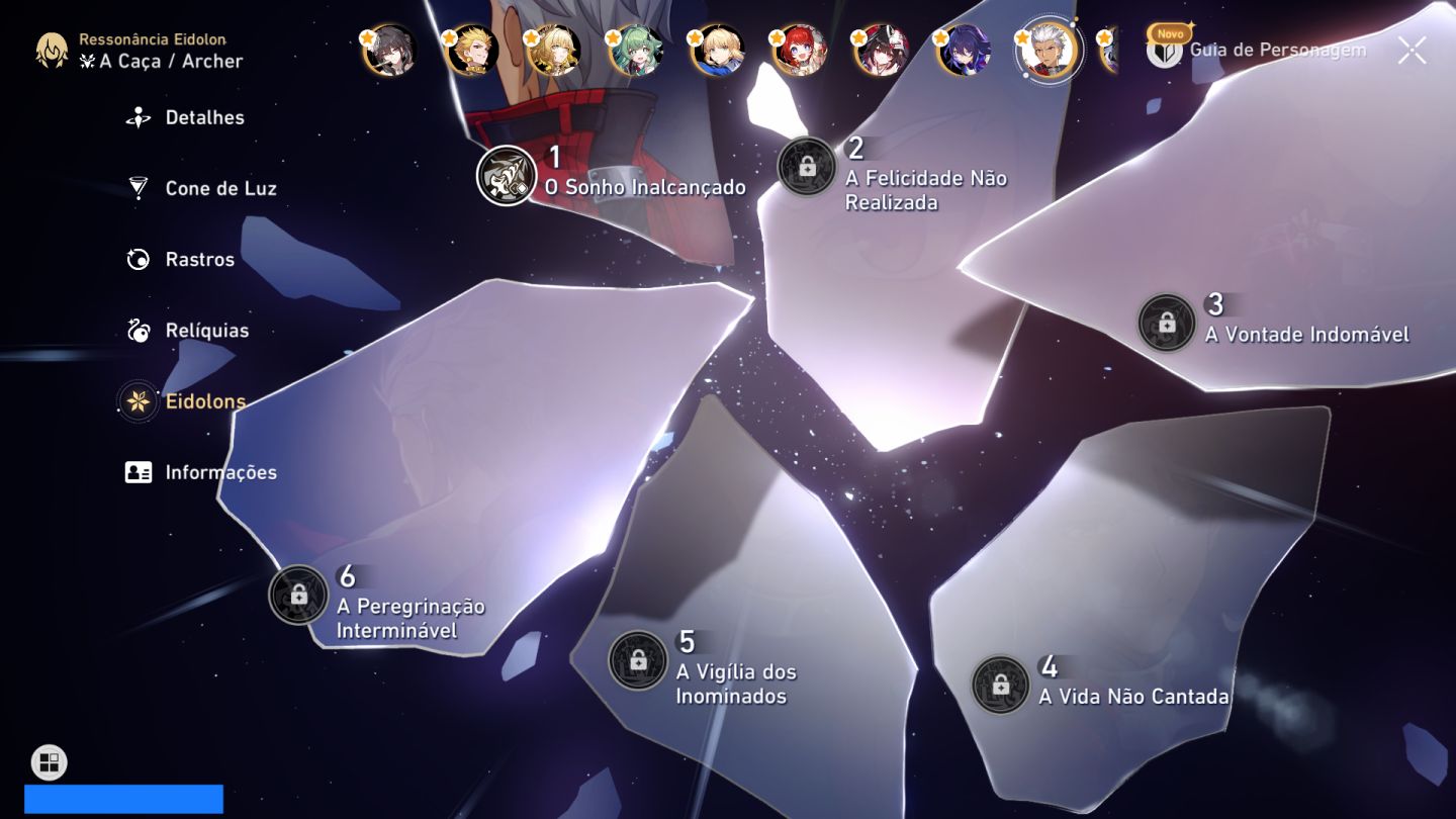 CONTA HONKAI STAR RAIL ENDGAME COM PERSONAGENS E2 e E1