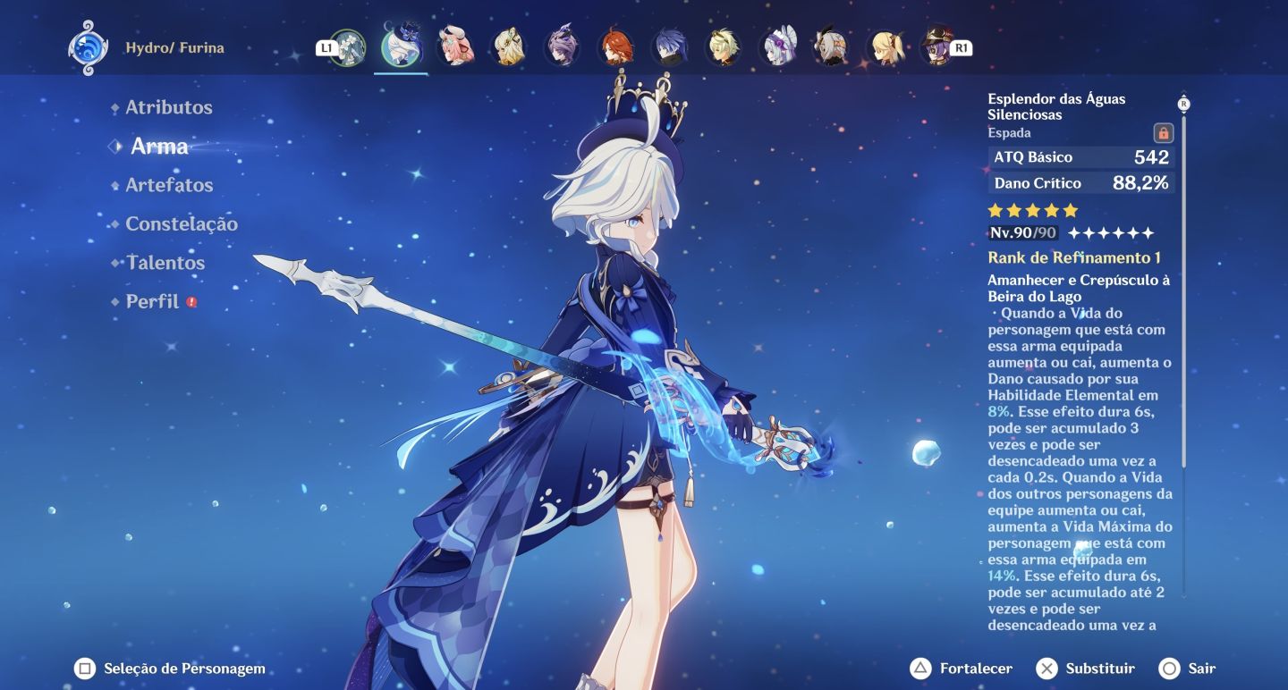 PACOTÃO GENSHIN + HONKAI | SKIRK PREMIUM, FURINA C1R1, DURIN R1 + EVERNIGHT C2R1