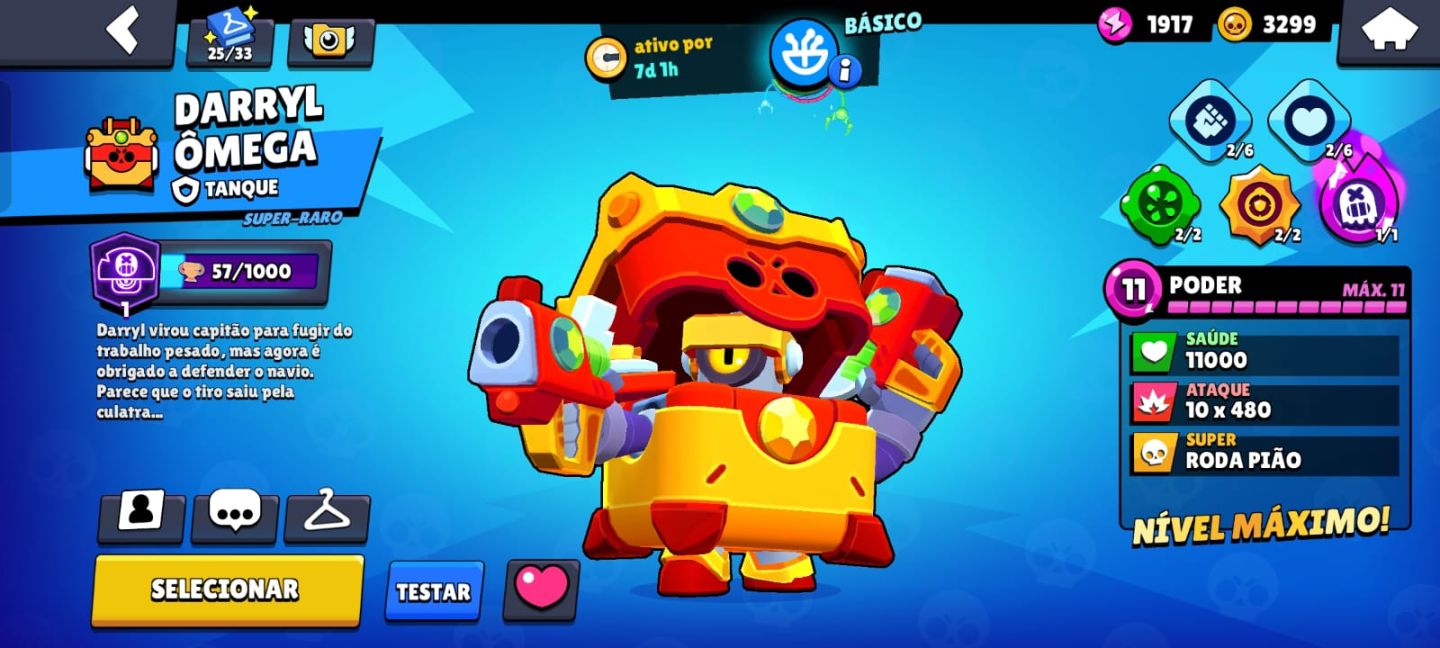 Conta Brawl Stars upada com mais de 1620 horas de jogo e algumas skins limitadas