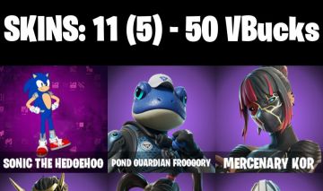 CONTA FORTNITE COM 11 SKINS SONIC/YUKI YUBARI/DUSK KNIGHT/SHINJI/BRUTE GUNNER