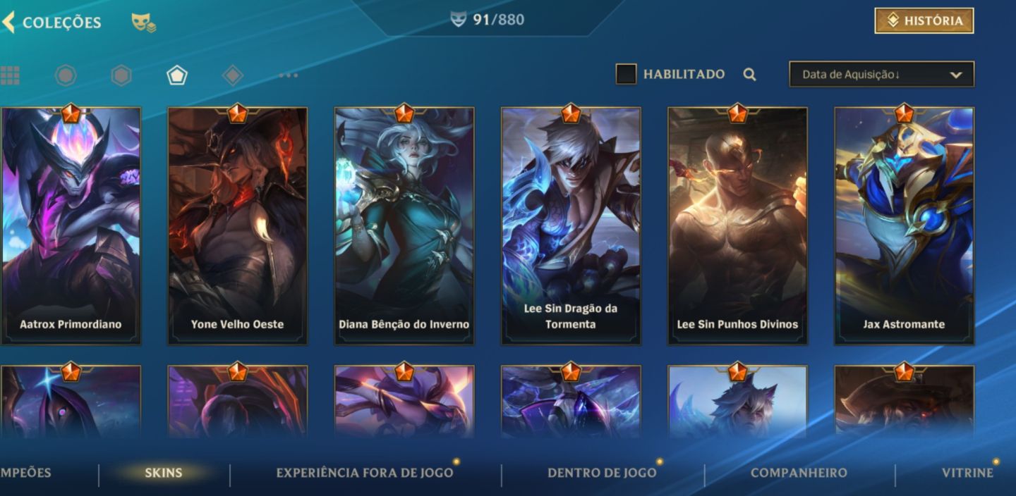 CONTA DE WILD RIFT COM MUITAS SKINS