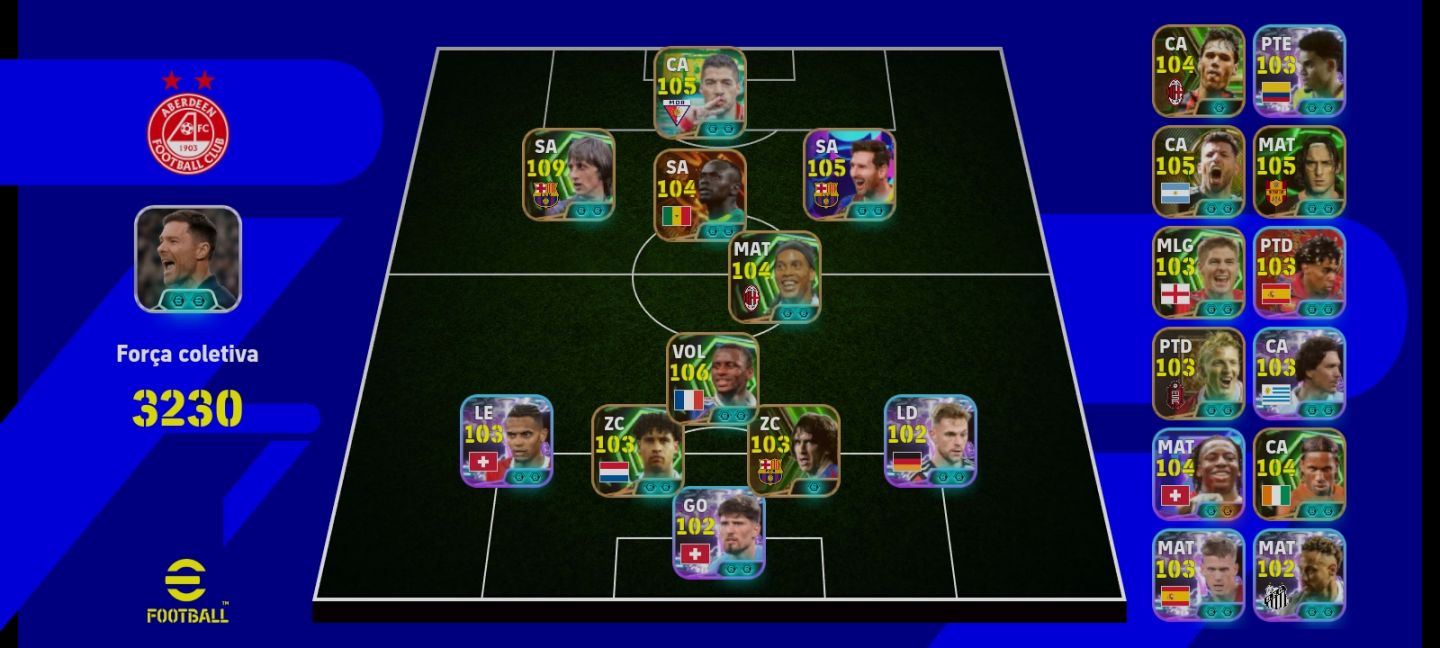 Conta eFootball 3230 Novo Messi e +Lendas do Barcelona