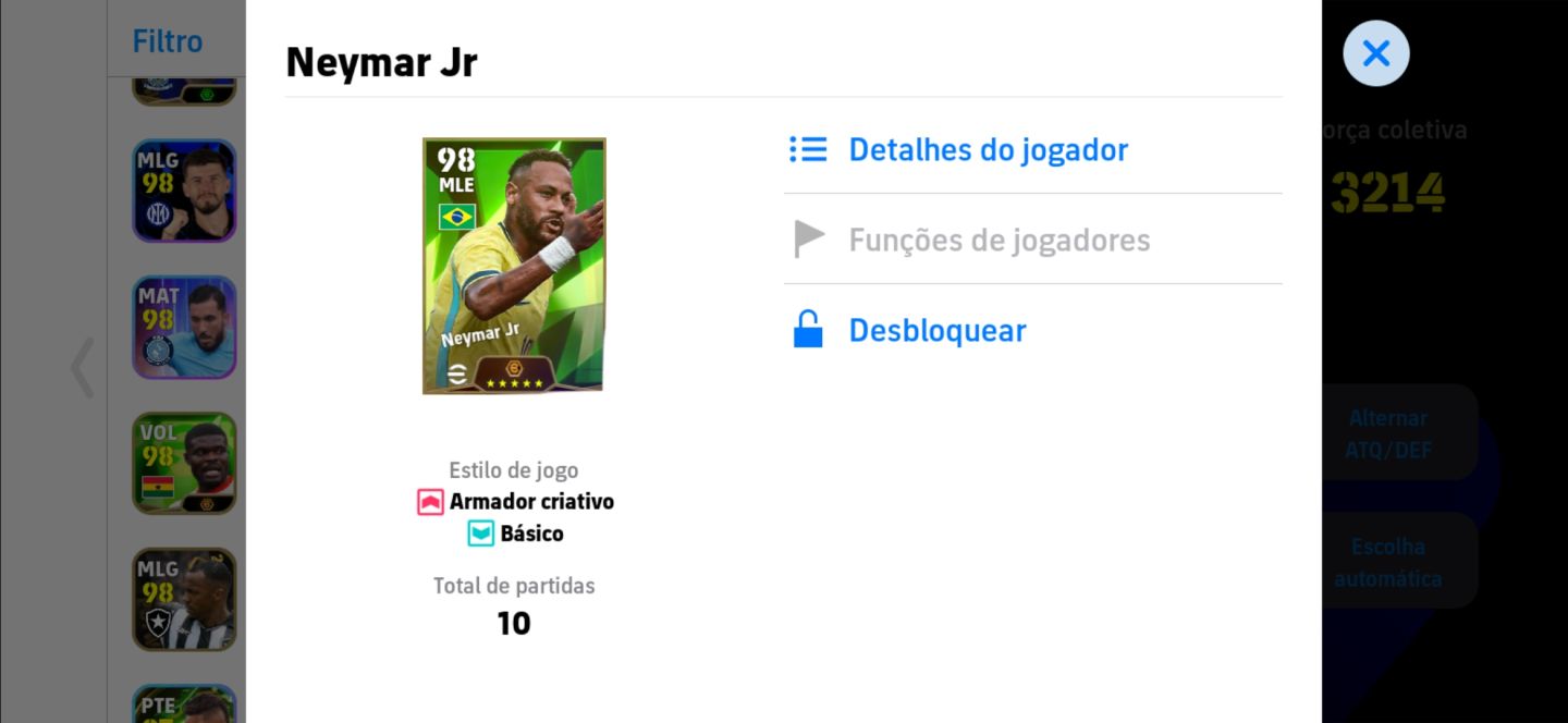CONTA eFootball MOBILE À VENDA Força coletiva: 3214 [preço negociáve]