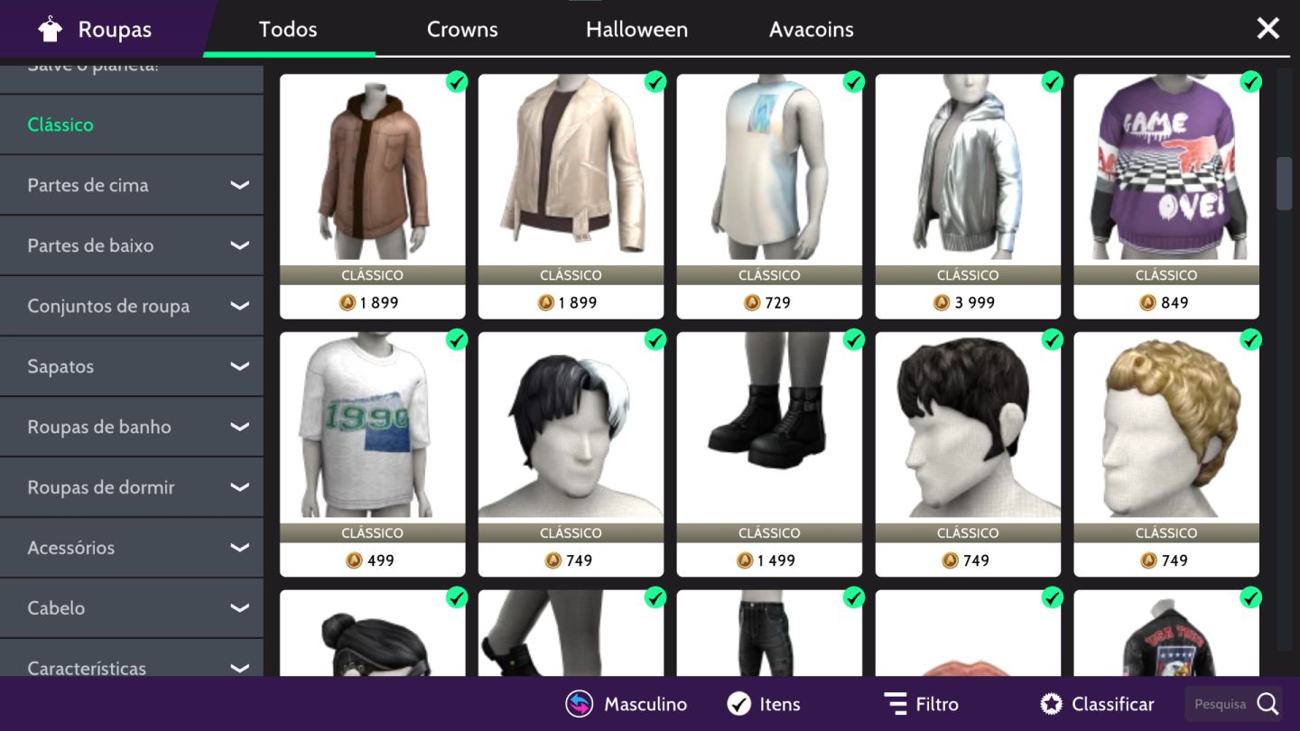 CONTA MASCULINA AVAKIN LIFE LvL 34