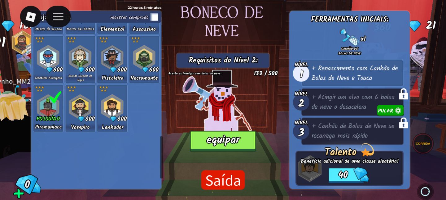 Conta Roblox com 2 frutas permanentes | 99 noites e upada em vários jogos