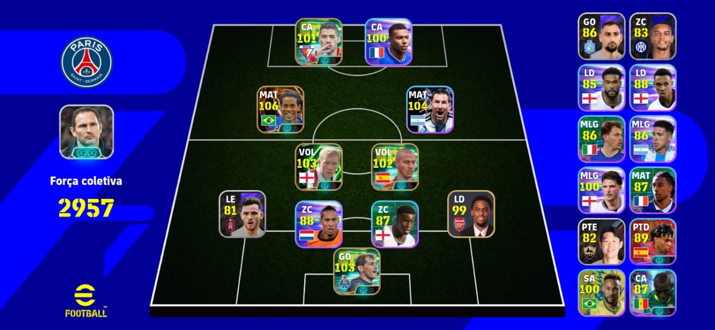 CONTA INICIANTE eFOOTBALL MOBILE | RONALDINHO BIG TIME BLITZ CURLER
