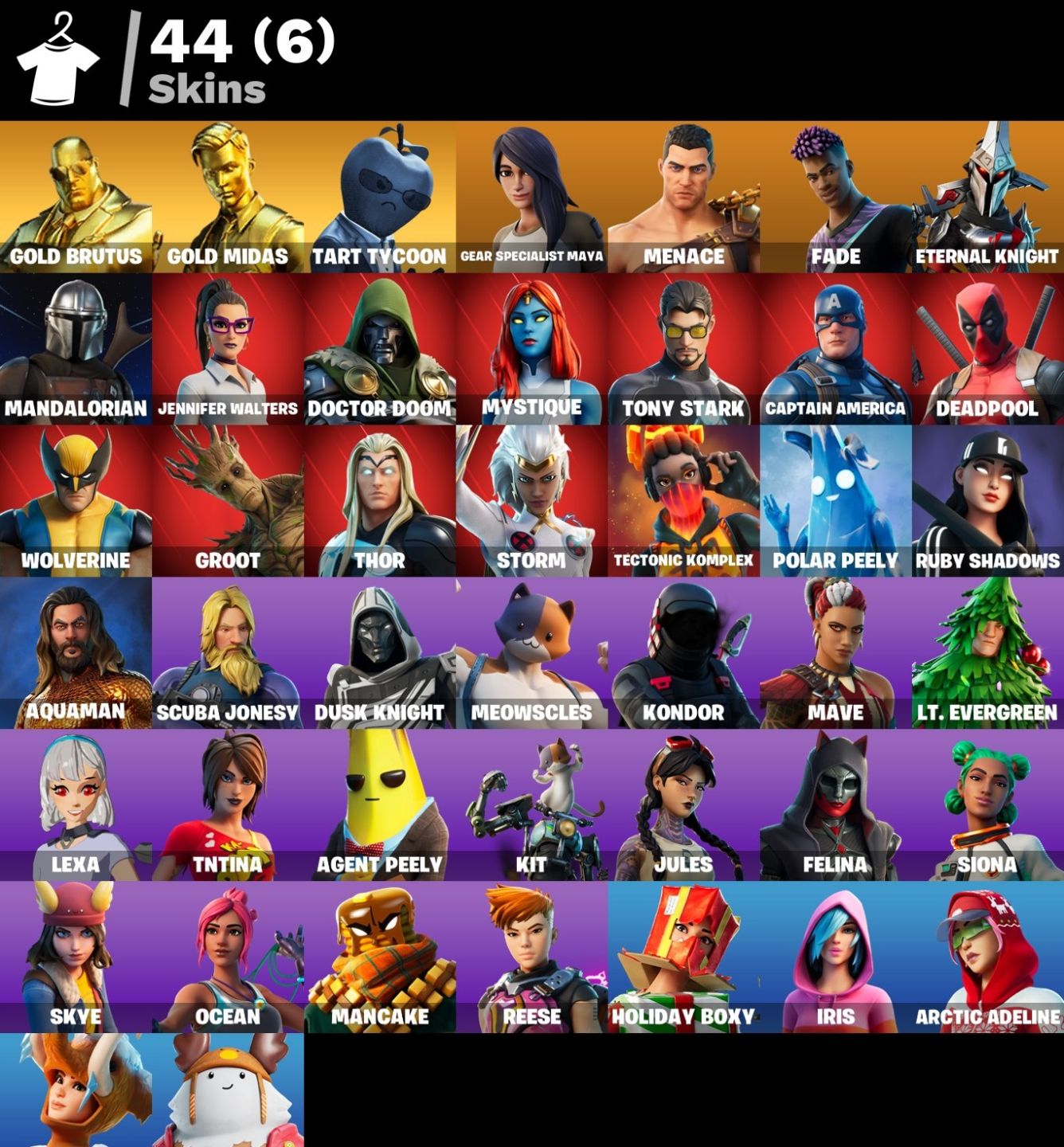 Conta Fortnite 44 SKINS/ GOLD MIDAS & BRUTOS /Tart Tycoon + 1.100 V-BUCKS