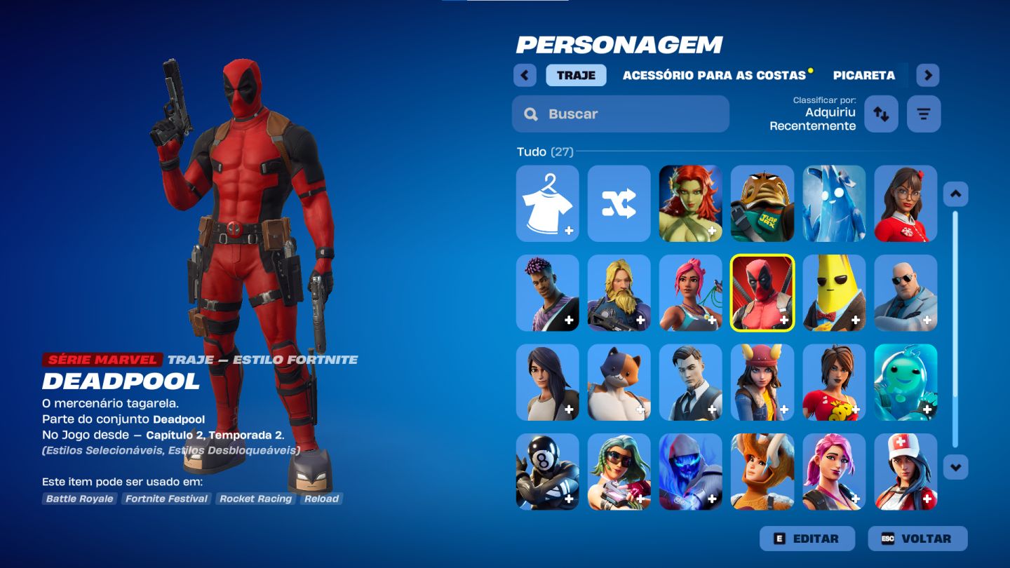 CONTA FORTNITE/RL/EPIC GAMES