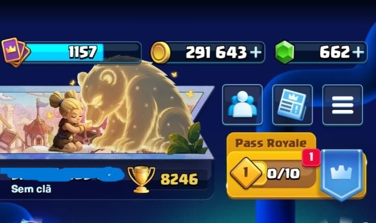 CONTA CLASH ROYALE | 8.1K TROFÉUS | 291K OURO | 662 GEMAS