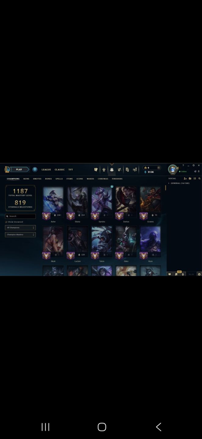 Conta LoL - Skin Ahri Faker, New pax jax, New pax sivir...