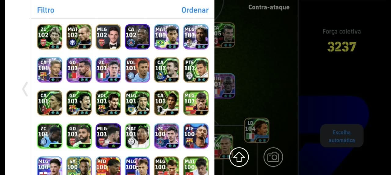 Conta eFootball Mobile | Força Coletiva 3237 | Elenco Forte | Jogadores 100+
