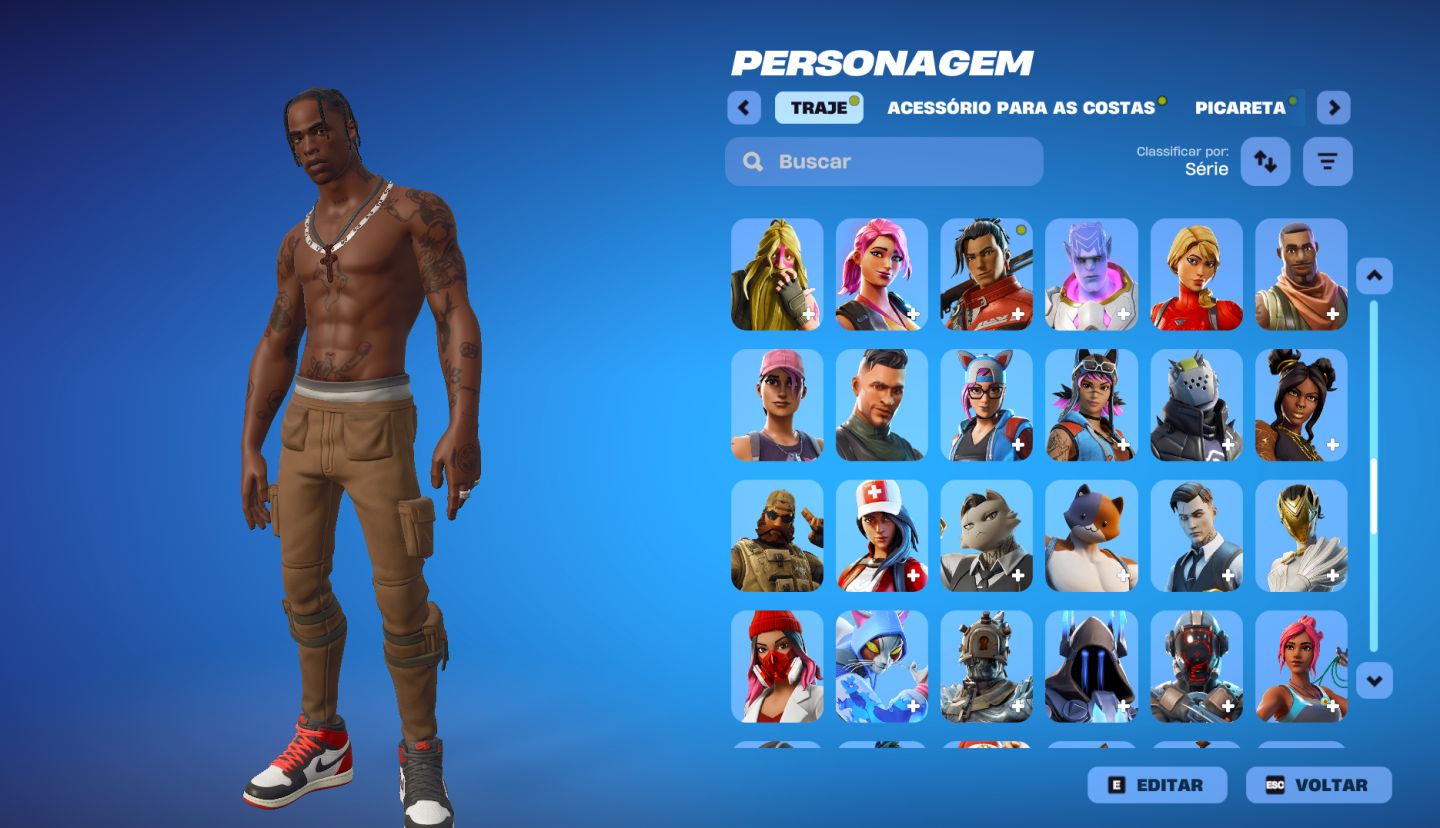 CONTA FORTNITE OG 2018 | TRAVIS SCOTT | MIDAS | SALVE O MUNDO FUNDADOR