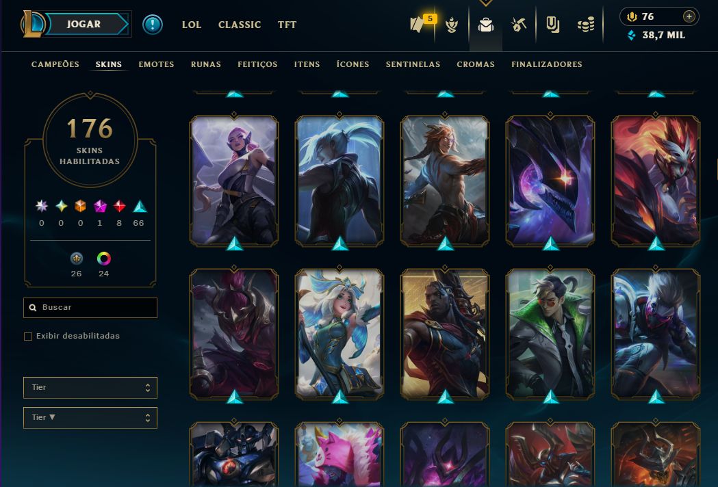 Gold 1 com 176 skins