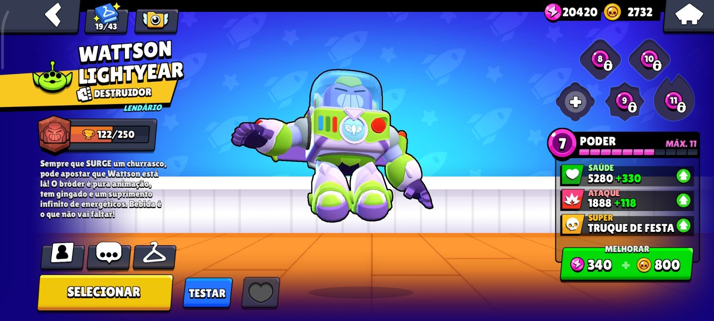 Conta brawl star bob sponja várias skins