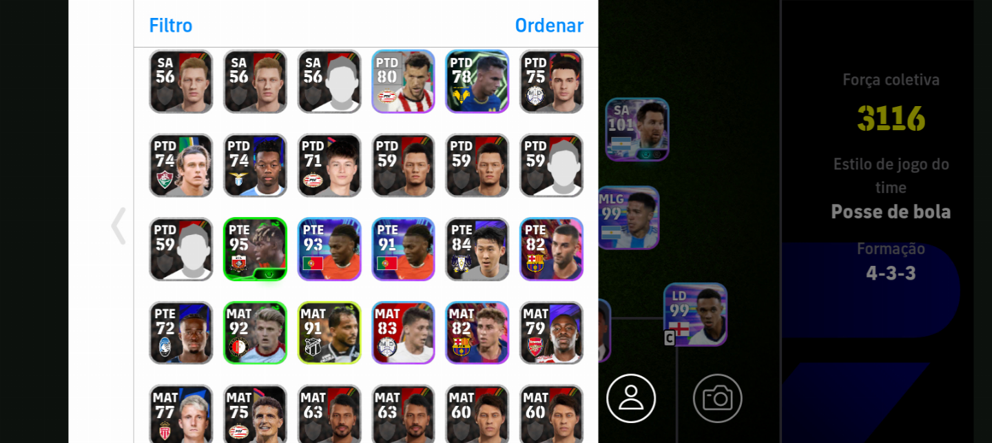 CONTA EFOOTBALL 3116 FORÇA | Zanetti 103, Ednilson, MESSI 101, inzaghi 102