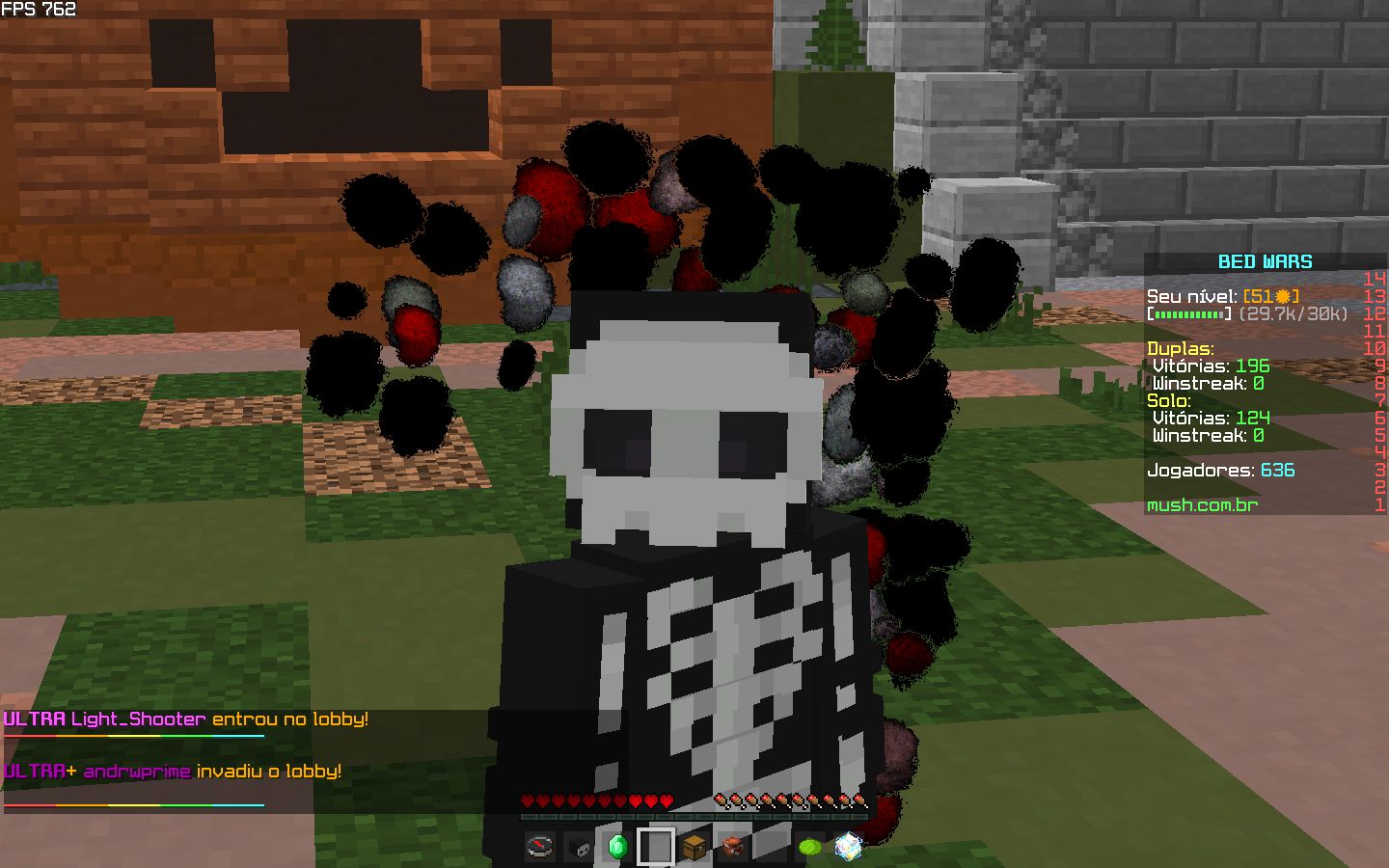 Conta level 50 no mush minecraft