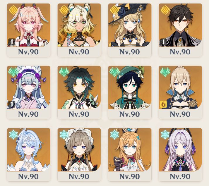 Conta Genshin feita no dia 1