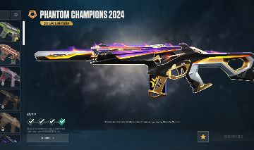 CONTA VALORANT COM PACOTE CHAMPIONS 2024 COMPLETO, VANDAL EVORI E MUITO + SKINS