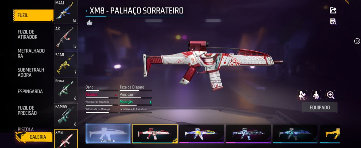 CONTA FF LVL 70 | COLEÇÃO NARUTO + XM8 PALHAÇO SORRATEIRO + MUITAS SKINS RARAS!