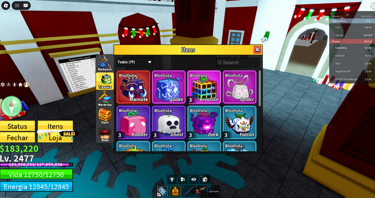 Conta Blox Fruits RARÍSSIMA Yoru Mítica + 3 Slots de Fruta