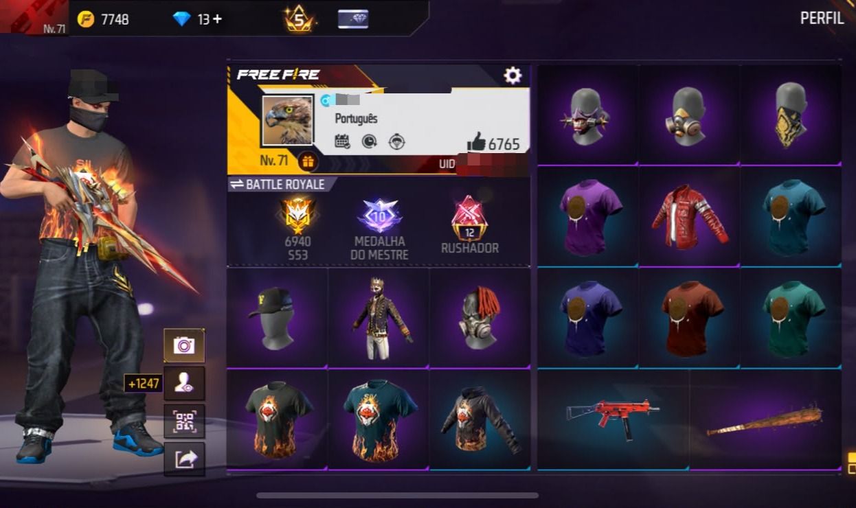 CONTA FREE FIRE SEGUNDO PASSE FULL MESTRE RARO