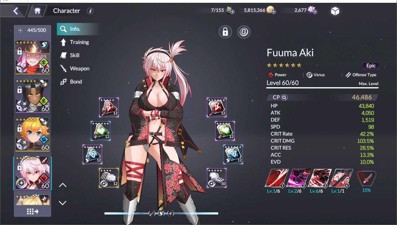 Taimanin Squad, com Azusa, Kirara, Aki, Ayame, Kurenai, Mirabell, Rakshasa, etc