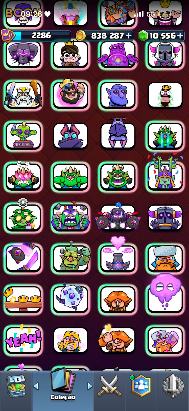 CONTA CLASH ROYALE TODAS AS CARTAS LVL 16 E EMOTES ULTRA RAROS!!!