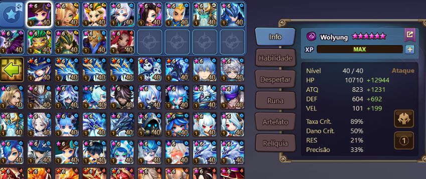 CONTA END GAME COM 4 LDs: GIANA + WOLYIUNG + ZERATU + PONTOS