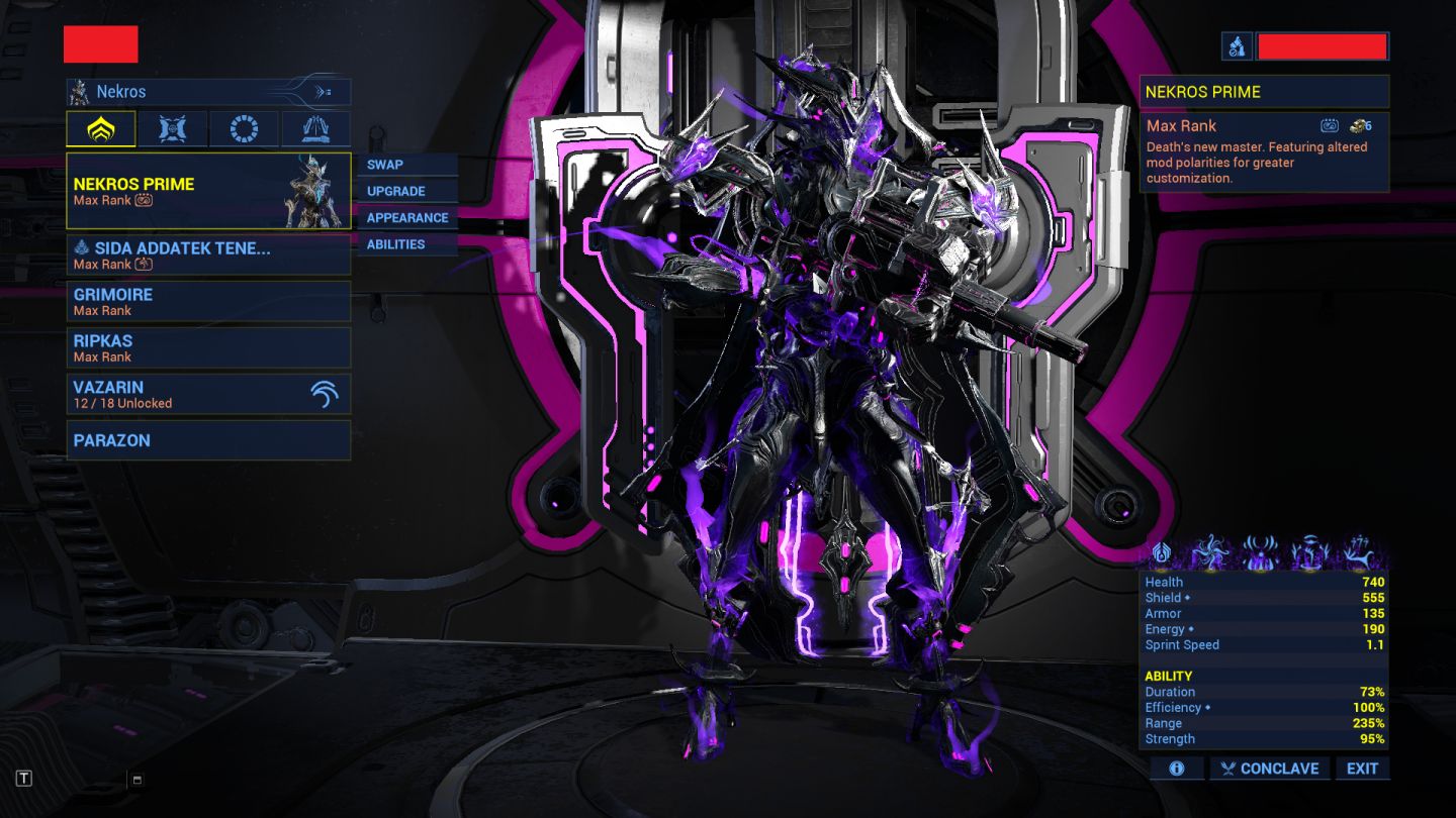 Conta Legendary 1 no Warframe